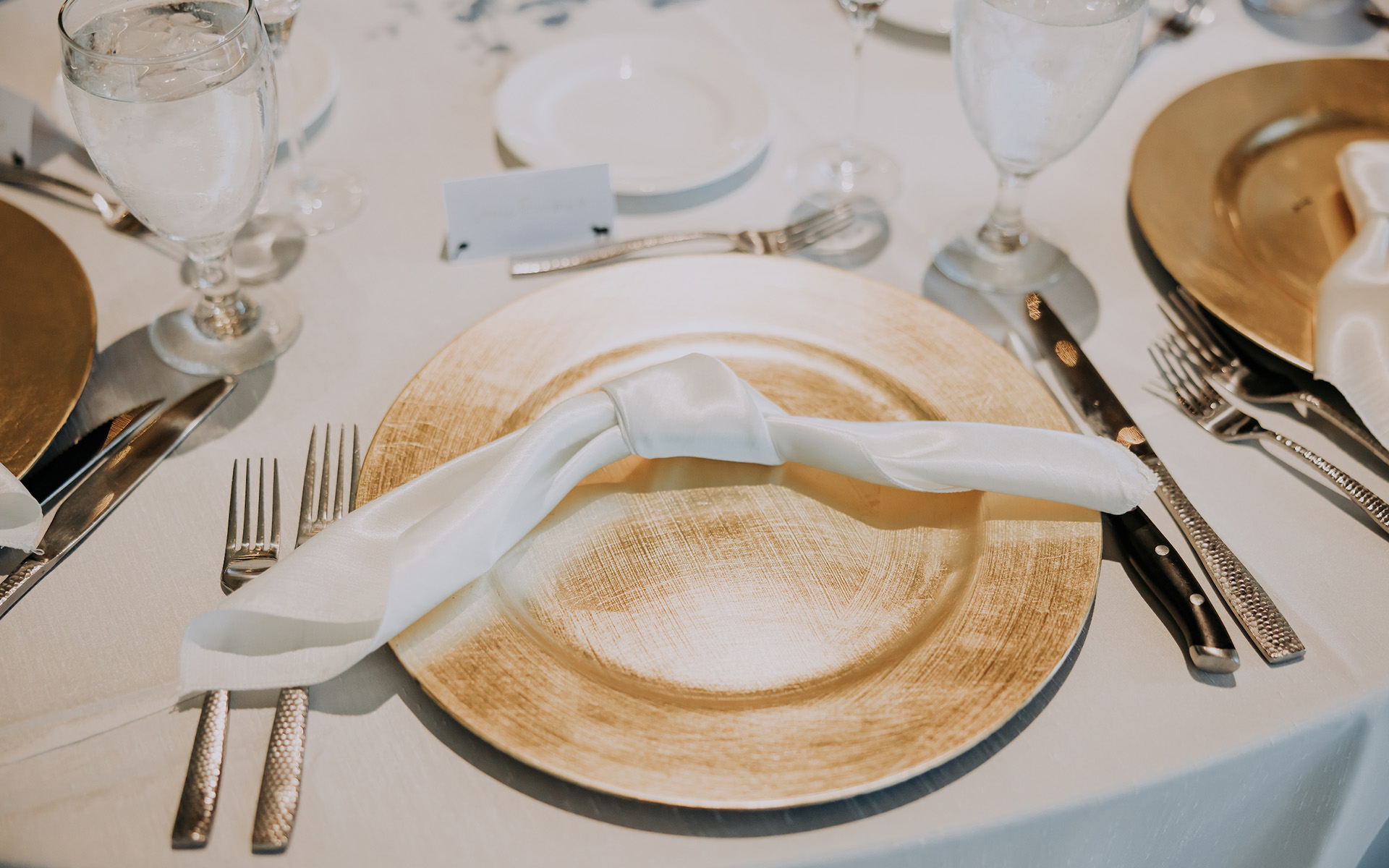A table setting for a wedding
